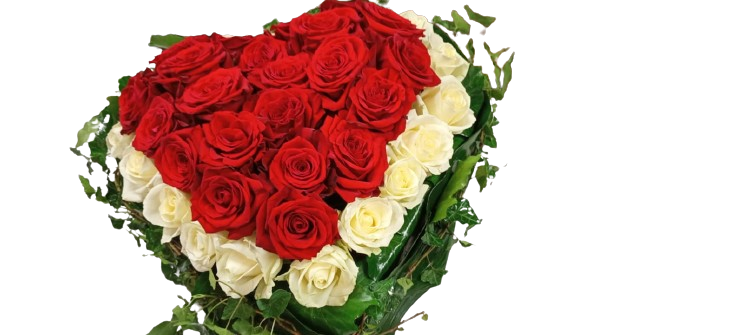 Coeur tout en roses