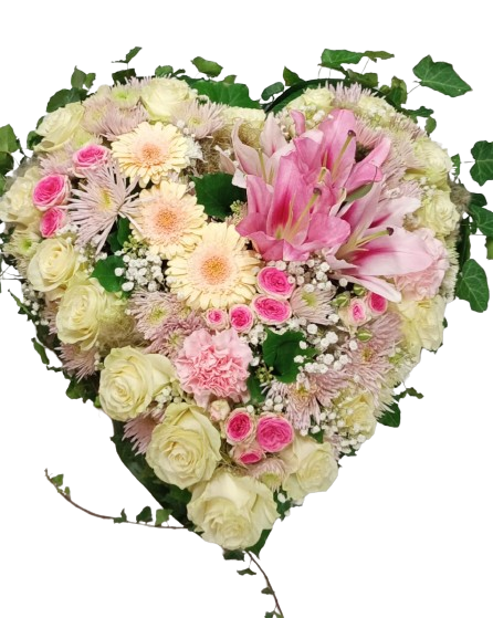Coeur en fleurs variés
