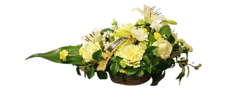 Composition fleurs variés blanc